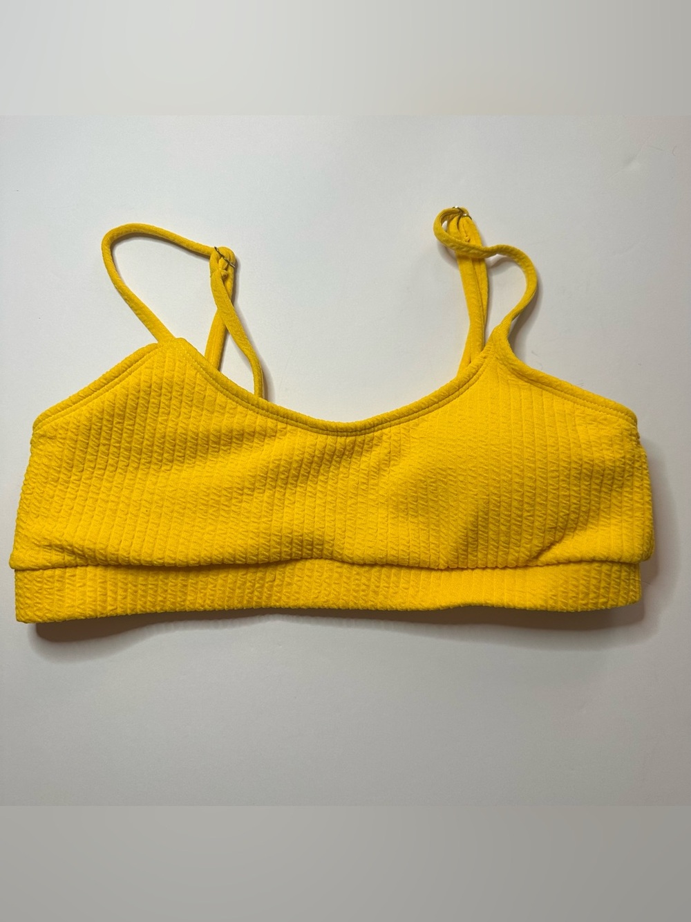 SHEIN Yellow Bathing Suit Top Padded Size Small